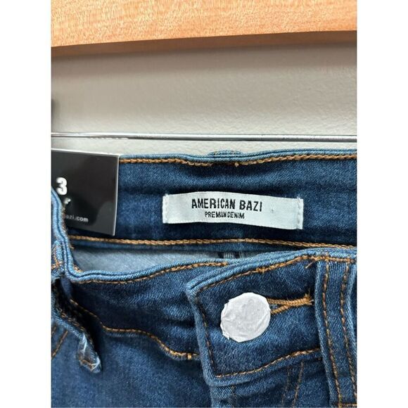 American Bazi NWT 3 juniors dark wash high waist skinny jeans - Picture 3 of 6